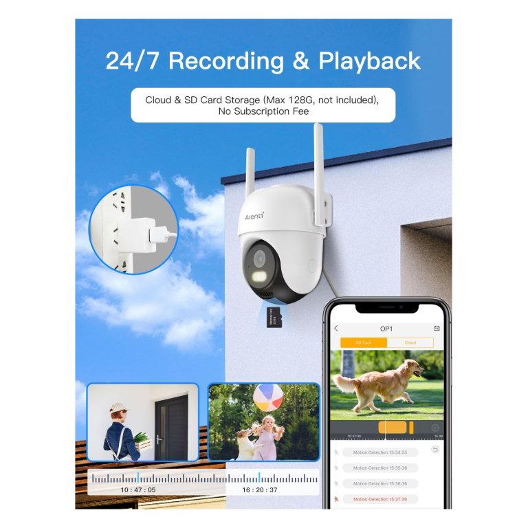 Arenti OP1 4MP UHD IP65 WiFi Branco Câmara de Segurança