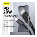 Baseus Cabo Trançado USB Tipo C para Lightning Apple 20W 1m