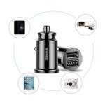 Baseus Carregador de Carro Duplo USB 3.1A Small Rice Grain