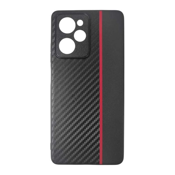 Capa Xiaomi Poco X5 Pro / Redmi Note 12 Pro 5G Efeito Fibra de Carbono/Vermelho