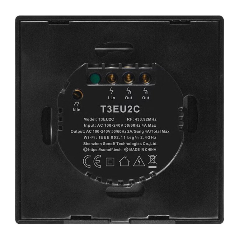 Interruptor de toque Sonoff T3 2C WiFi