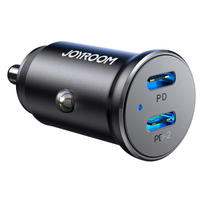 Joyroom JR-CCN06 Dual USB-C Mini Metal - Carregador de carro