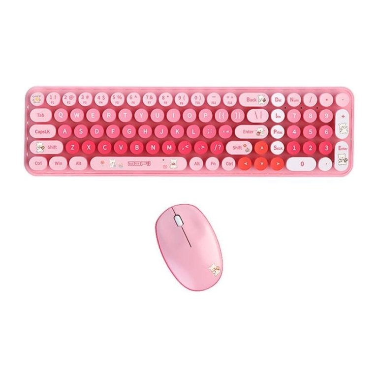 Kit Teclado/Rato MOFI Baby Bear Rosa