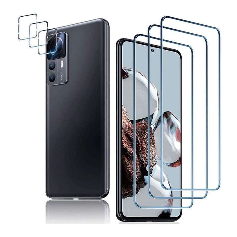 Pack de Acessórios Xiaomi 12T com 3 Película de ecrã + 3 Película de vidro para cámara
