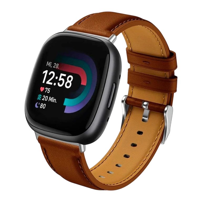 Pulseira Fitbit Versa 3 / Versa 4 Couro Castanho