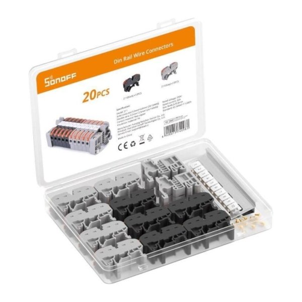 Sonoff 211 - Conector de Cabo para Calha DIN Embalagem de 20 unidades