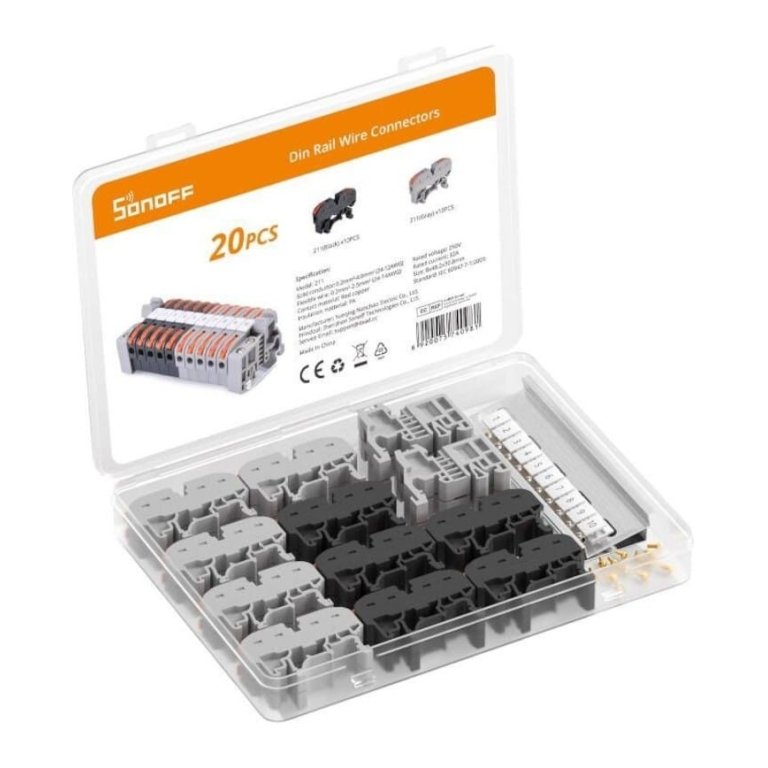 Sonoff 211 - Conector de Cabo para Calha DIN Embalagem de 20 unidades