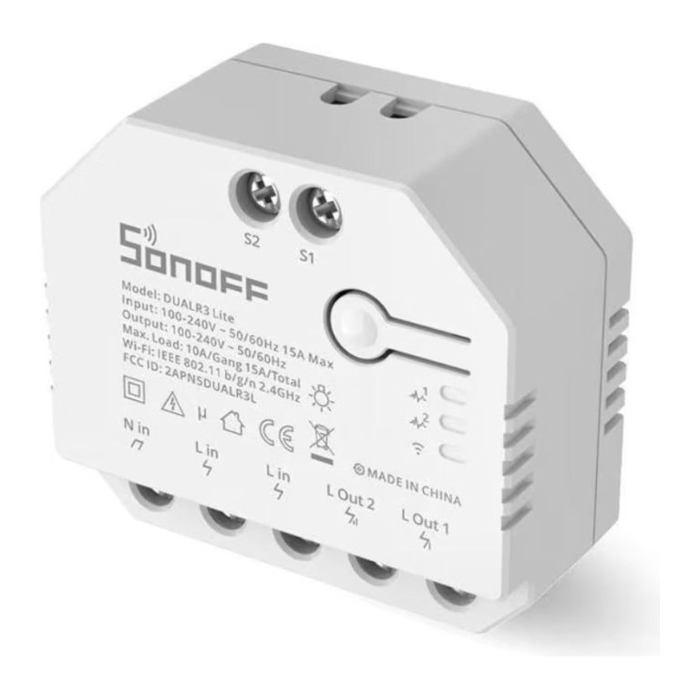 Sonoff Dual R3 Lite - Interruptor Wi-Fi Inteligente
