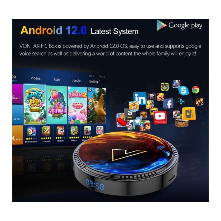Vontar H1 H618 2GB/16GB WiFi 6 Android 12.0 Android TV