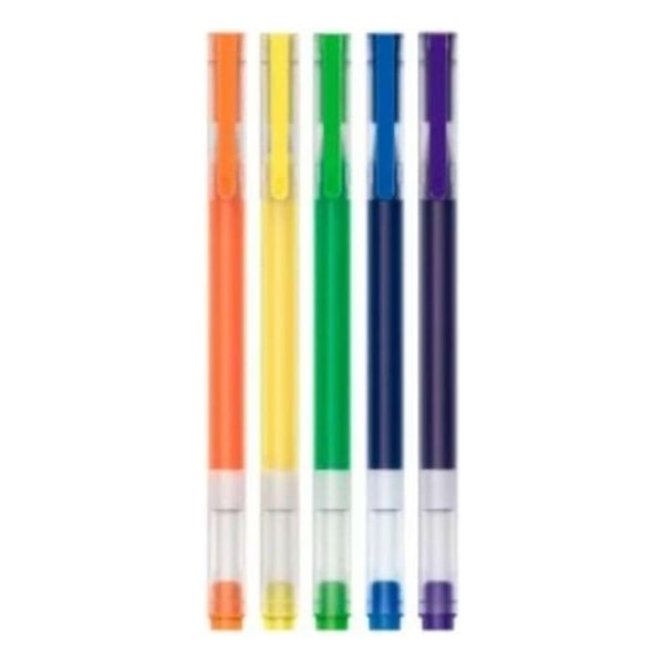 Xiaomi High-capacity Gel Pen (5-pack) - Canetas de Ponta Fina de 0,5 mm em 5 Cores